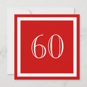 60:e Födelsedagsfest inbjudan - Röd
