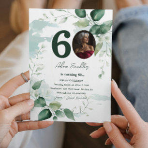 60:e Födelsedagsfest- och grönt brunches-inbjudnin Inbjudningar