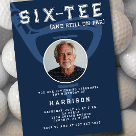 60:e Födelsedagsfesten Foto Modern Golf Navy Inbjudningar