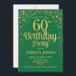 60:e Födelsedagsfesten - Grönt och Guld Inbjudningar<br><div class="desc">60 Födelsedagsfest inbjudan. Utformningen av eleganten i grönt och guld i Faux. Innehåller typsnitt och konfiguration för snyggt av skript. Berätta om du behöver anpassningsbarnas ålder.</div>
