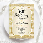 60:e Födelsedagsfesten - inbjudan till Guld<br><div class="desc">60 Födelsedagsfest inbjudan. Elegantens utformning i guld och vitt. Funktioner faux glitter guld rand,  snyggt script font och konetti. Perfekt för ett glam födelsedagsfirande.</div>