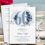 60:e Födelsedagsfesten Kustblått Blommigt nummer 6 Inbjudningar<br><div class="desc">60:e födelsedagsfest inbjudan med 60 dekorerade med ro-knoppar,  blomblommor och löv i kustblått och sand. Diskret feminin- och elegant-design med vattenfärgsarrangemang,  färgstänk och penseldrag. Perfekt för 60-årsjubileum med kustvibe,  strandhus,  lakeside eller vatten frontplats till exempel.</div>
