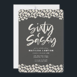 60:e födelsedagsfesten leopard meddelande<br><div class="desc">Leopard skriver sextio och sassy 60 födelsedagsfest inbjudan. En del av en roligt om insamling av trender för djurtryck.</div>