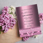 60:e födelsedagsfesten lila burgundy glitter inbjudningar<br><div class="desc">En modern,  snyggt och glamorös inbjudan till en kvinnas sextionde födelsedagsfest. Lila i mörk,  burglös metall tittar bakgrund med elegantens lila och rosa,  band och gnistra. Namn är skrivet med ett modernt skript för svart hand skrivet stil. Mallar för information om party.</div>