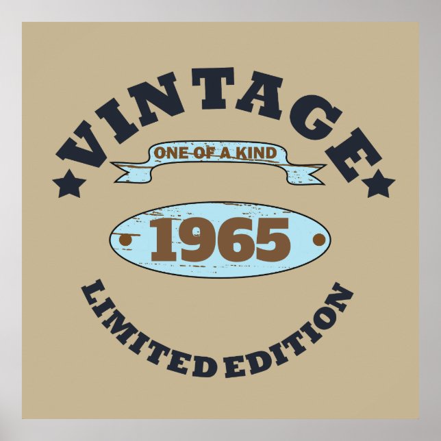 60:e födelsedagsfesten med personlig 60 vintagar poster (Framsidan)