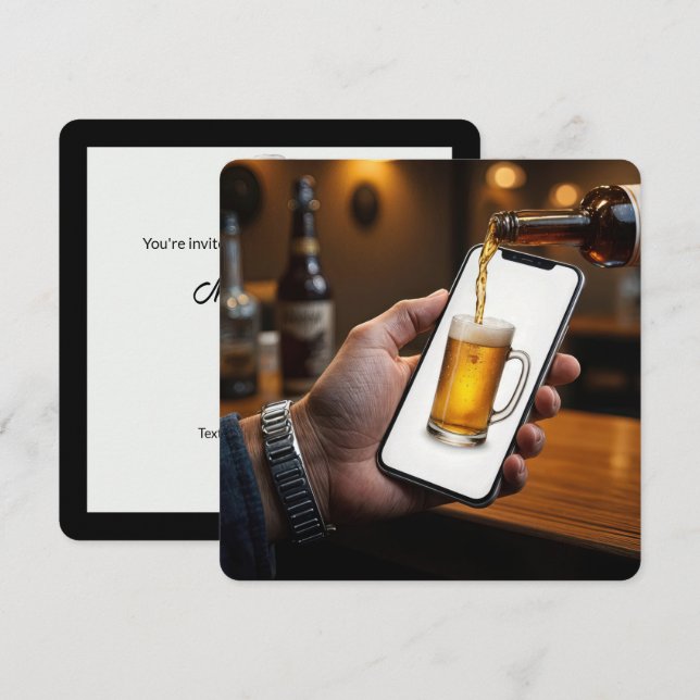 60:e Födelsedagsfesten Ör Mugg Inbjudningar (Fram/baksida)