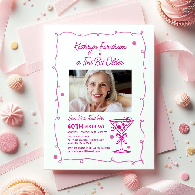 60:e Födelsedagsfesten Photo Espresso Martini Inbjudningar (Skapare uppladdad)