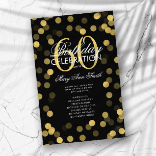 60:e Födelsedagsfesten Program Guld Confetti w/ Me