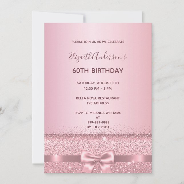 60:e födelsedagsfesten ro guld gnistra inbjudningar (Framsida)