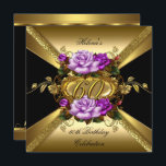 60:e Födelsedagsfesten Ro Lila Guld Black Inbjudningar<br><div class="desc">60:e Födelsedagsfesten, Ro Lila Black Guld Födelsedagsfest. Inbjudan till blommigt blommor, Party-inbjudningskort för alla åldrar 15, 16, 18:e 21:a, 20:e, 30:e, 40:e, 50:e, 60:e osv. Den här designen Stil är Copyright © Innehåll och Designer © 2000-2014 Zizzago™ (Varumärke) och den är licensgivare. Anpassa med din egen information och ålder. Fabriksprodukt...</div>