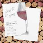 60:e Födelsedagsfesten - sextio Inbjudningar<br><div class="desc">"Skål upp till 60 år!" visas stolt överst i denna klassiska inbjudan och inbjudan till elegant, med en stor vattenfärgshög eller burgundrött glas och grått vin glas på högerna, vilket ge det till en modern tvist. Du kan anpassa året för att fira en milstolpe. Användan skriver typografi för "Cheers to...</div>