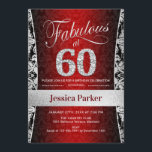 60:e Födelsedagsfesten - Silver Red Black Inbjudningar<br><div class="desc">60:e Födelsedagsfest inbjudan i rött svart och silver. Elegant inbjudan-kort med faux glitter silver och diamanter. Innehåller dämpat mönster och skriptteckensnitt. Fabulous på sextio! Klassisk perfekt för snyggt party. Berätta om du behöver en anpassningsbar ålder.</div>