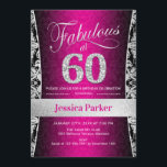 60:e Födelsedagsfesten - Silver Rosa Black Inbjudningar<br><div class="desc">60:e Födelsedagsfest inbjudan i rosa Black och silver. Elegant inbjudan-kort med faux glitter silver och diamanter. Innehåller dämpat mönster och skriptteckensnitt. Fabulous på sextio! Klassisk perfekt för snyggt party. Berätta om du behöver en anpassningsbar ålder.</div>