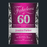 60:e Födelsedagsfesten - Silver Rosa Black Inbjudningar<br><div class="desc">60:e Födelsedagsfest inbjudan i rosa Black och silver. Elegant inbjudan-kort med faux glitter silver och diamanter. Innehåller dämpat mönster och skriptteckensnitt. Fabulous på sextio! Klassisk perfekt för snyggt party. Berätta om du behöver en anpassningsbar ålder.</div>