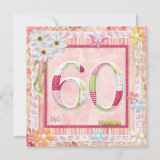 60:e födelsedagsfesten skrotning av stil inbjudningar (Framsida)