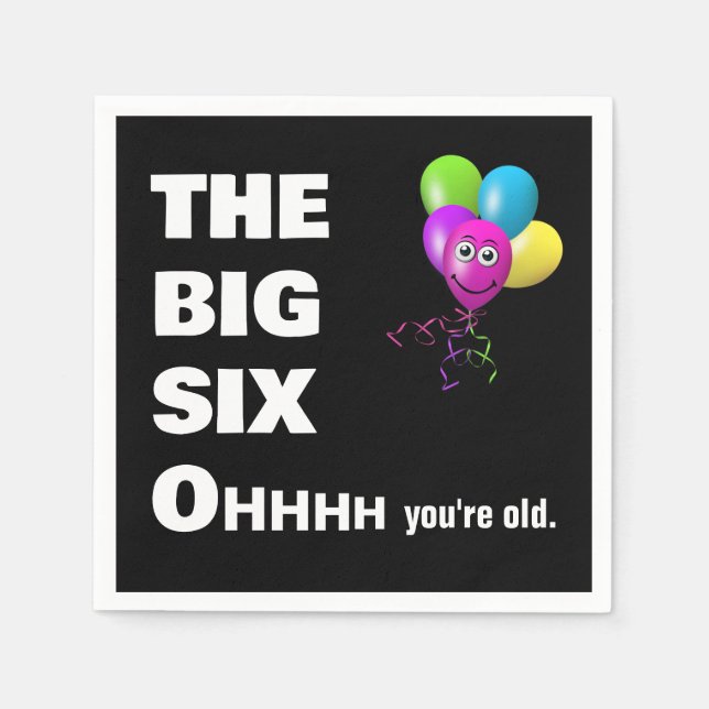 60:e Födelsedagsfesten som blir gammal Humor Pappersservett (Framsidan)