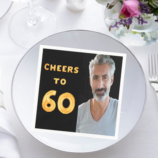 60:e födelsedagsfesten svart guld-filmfoto pappersservett (Skapare uppladdad)