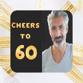 60:e födelsedagsfesten svarta guld-bedragare till  fyrkantigt klistermärke