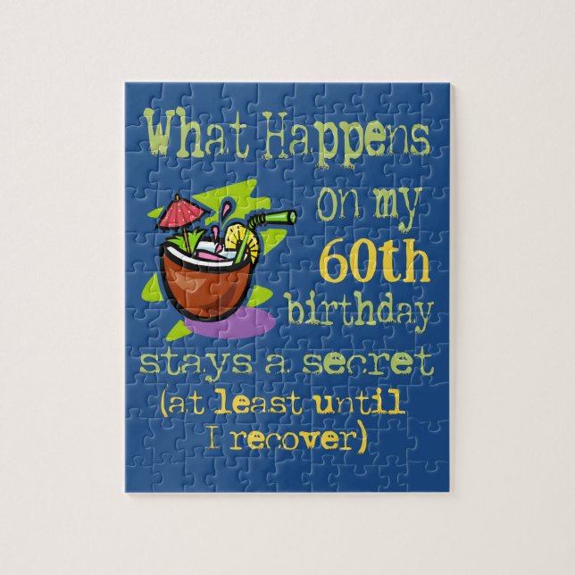 60:e Födelsedagsfesten. Vad händer på min 60:e Pussel (Vertikal)