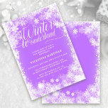 60:e Födelsedagsfesten Vinter Wonderland Snowflake<br><div class="desc">Elegantens vinterland 60:e födelsedag har en vacker kalligrafi omgiven av en lush snöflake och snö gräns. Snöflingor går mot söt bakgrund för mjuk lila. Du kan faktiskt ändra bakgrunden färg till valfritt färg. Winter Wonderland kan inte ändras, men all återstående text kan redigeras. Denna punkt är en del av Winter...</div>