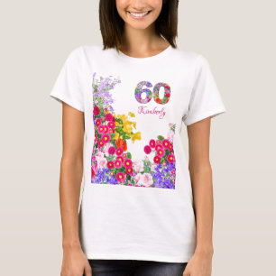 60:e födelsedagsfestens blommigt gäst med hederstr t shirt