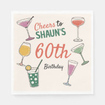60:e födelsedagsfestens cocktail-Pappersservett