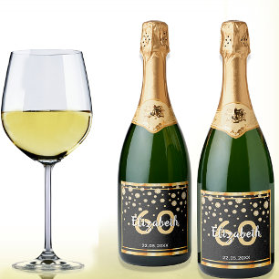 60:e födelsedagsfestens diamanter glitter svarta g