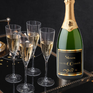 60:e födelsedagsfestens elegant svart och guld