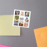 60:e födelsedagsfestens fotokollage magnet<br><div class="desc">En magnet för 60:e födelsedagsfesten till en kille som firar sitt liv med en kollage av 8 av dina egna foton. Mallar för 60 års ålder och ett datum. Födelsedatum eller datum för party. Svart färgad brev. Vit bakgrund. Perfekt som partiförmån,  håll saknad eller spara datumpåminnelsen för dina gäster.</div>