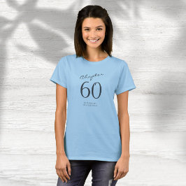 60:e Födelsedagsfestens Grått-skript blått T Shirt
