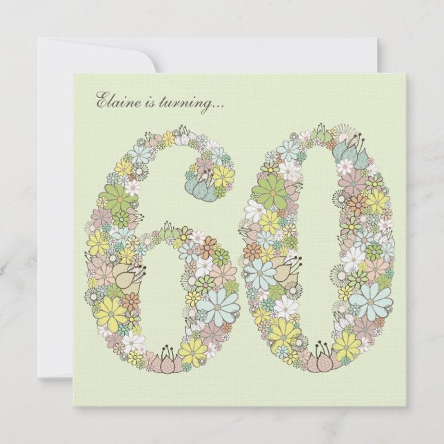 60:e Födelsedagsfestens inbjudan till Grönt Blocke (Framsida)