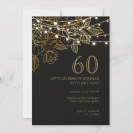60:e födelsedagsfestens inbjudan till lyxelegant