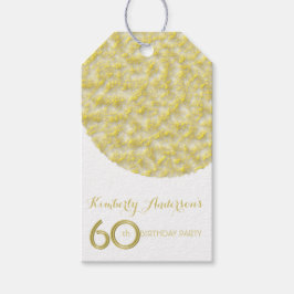 60:e Födelsedagsfestens Märkre för gåva i gyllene  Presentetikett