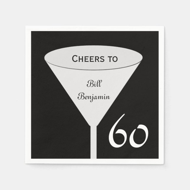 60:e Födelsedagsfestens Pappra servetter (Framsidan)