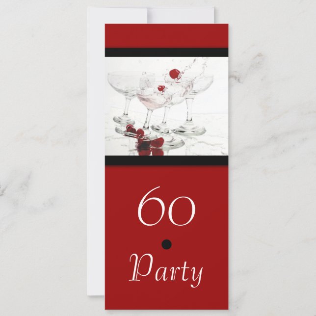 60:e födelsedagsfirandet av party, större KUSTOMIZ Inbjudningar (Framsida)