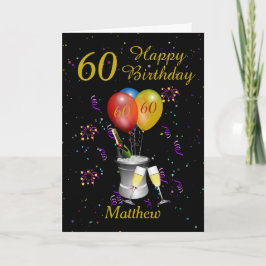 60:e födelsedagsfirandet Black Guld Card Kort