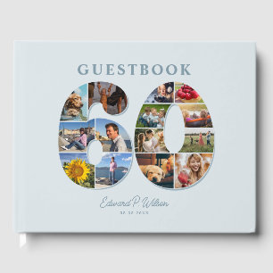 60:e födelsedagsgästboken Fotokollage Milestone Gu Gästböcker