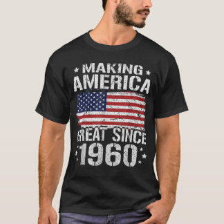 60:e födelsedagsgåvor USA Amerikansk Flagga 1960 6 T Shirt