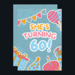 60:e födelsedagshälsningen inbjudningar<br><div class="desc">Inbjudan till 60-dagars firande i färg</div>