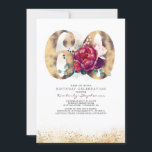 60:e födelsedagsinbjudan - Burgundy Red och Guld Inbjudningar<br><div class="desc">Guld Glitter 60:e födelsedagsinbjudan</div>