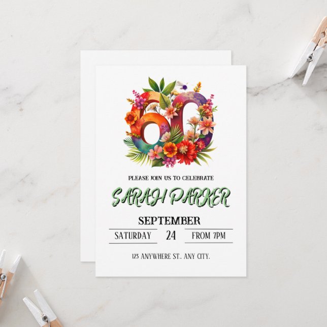 60:e födelsedagsinbjudan inbjudningar (Fram/Back In Situ)