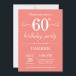 60:e födelsedagsinbjudan koral inbjudningar<br><div class="desc">60:e födelsedagsinbjudan med korallbakgrund. Vuxen födelsedag. Manar eller Women Bday Inbjudan. 13:e 15:e 16:e 18:e 20:e 30:e 40:e 60:e 70:e 80:e 90:e 100:e,  oavsett ålder.
Om du vill göra ytterligare anpassningar klickar du på knappen Anpassa och användor verktygen som är utformat för att ändra mallen.</div>