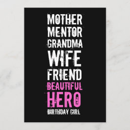 60:e födelsedagsinbjudan - Mamma Bevalt Hero Inbjudningar