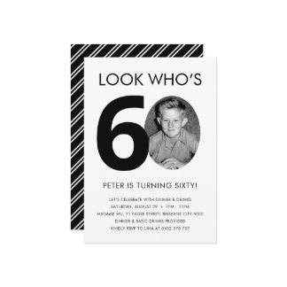 60:e födelsedagsinbjudan med foto inbjudningar