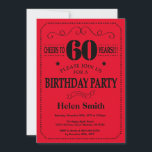60:e födelsedagsinbjudan Svarta och röda Inbjudningar<br><div class="desc">60:e födelsedagsinbjudan Svart och Röd typografi. Svarta och röda bakgrunden. Vuxen födelsedag. Manliga Manar eller Kvinnor födelsedag. Barnpojke eller Dam Tonåring tonårsdagen Inbjudan. 13:e 15:e 16:e 18:e 20:e 30:e 40:e 60:e 70:e 80:e 90:e 100:e. Vilken ålder som helst. Om du vill göra ytterligare anpassningar klickar du på knappen Anpassa och...</div>
