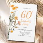 60:e födelsedagsinbjudan till Blommigten Wildblomn Inbjudningar<br><div class="desc">Söt inbjudan till jokerblomma till 60-årsdag blommigt. Lätt att ändra texten.</div>