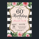 60:e födelsedagsinbjudan till kvinnor. Blommigt Gu Inbjudningar<br><div class="desc">60:e födelsedagsinbjudan till kvinnor. Svarta och Guld Födelsedagsfest Inbjudan. Guld Glitter. Rosa Watercolor Blommigt Flower. Black and White Rand. Utskrivbar digital teknik. Om du vill göra ytterligare anpassningar klickar du på knappen "Anpassa" och användor verktyg som är utformat för att ändra mallen.</div>