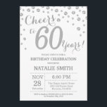 60:e födelsedagsinbjudan till Silver Glitter Diamo Inbjudningar<br><div class="desc">60:e födelsedagsinbjudan med Silver Diamond Background. Konfetti Silver. Vuxen födelsedag. Manliga Manar eller Kvinnor födelsedag. Om du vill göra ytterligare anpassningar klickar du på knappen Anpassa och användor verktygen som är utformat för att ändra mallen.</div>