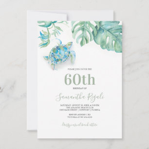 60:e födelsedagsinbjudan till Tropical Sea Turtle