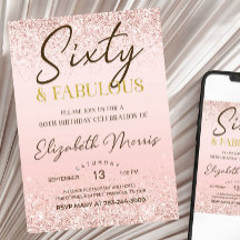 60:e födelsedagsinbjudan utskrivbar Ro Guld 60